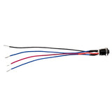  Close-up of Install Bay illuminated momentary switches with red accent, featuring rugged design and dual wires for easy installation.
