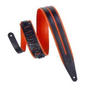 Levy's Leathers MG317DRS-ORG_BLK 2.5" Garment Leather Guitar Strap - Black and Orange