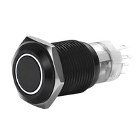 Thumbnail for Install Bay MIBRBSW16 16 mm Black Momentary Switch With Harness 5A IP67 - White
