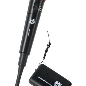 MR DJ MIC1000 Dual Function Wireless/Wired Black Handheld Microphone System