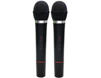 Thumbnail for Dual Frequency RF Wireless Dual Microphone System Low Battery LED Indicators 100 Feet Range Karaoke Mic with 1/4