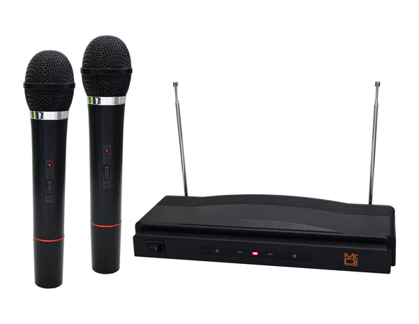 MR DJ MIC3250 Dual Channel Wireless Microphone System Set with 2 Handheld Mic