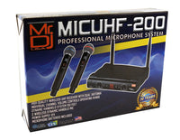 Thumbnail for MR DJ MICUHF200 Dual UHF Wireless Microphone System Kit with 2 Handheld