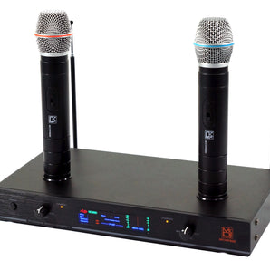 MR DJ MICVHF6000 Rechargeable Wireless Dual Handheld design Microphone System