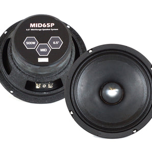 Absolute MID65P 6.5" 500W Mid-Range Aluminum Bullet Loudspeaker + Flat Box