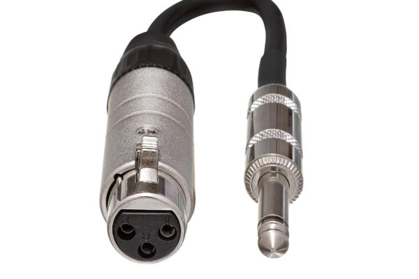 Hosa MIT-176 Impedance Transformer XLR Female to 1/4-inch TS Male 6 inch