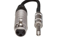 Thumbnail for Hosa MIT-176 Impedance Transformer XLR Female to 1/4-inch TS Male 6 inch