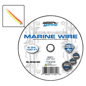 Marine ML-SPG8-100 Power + Ground Wire 8 Gauge Side-by-side Wire