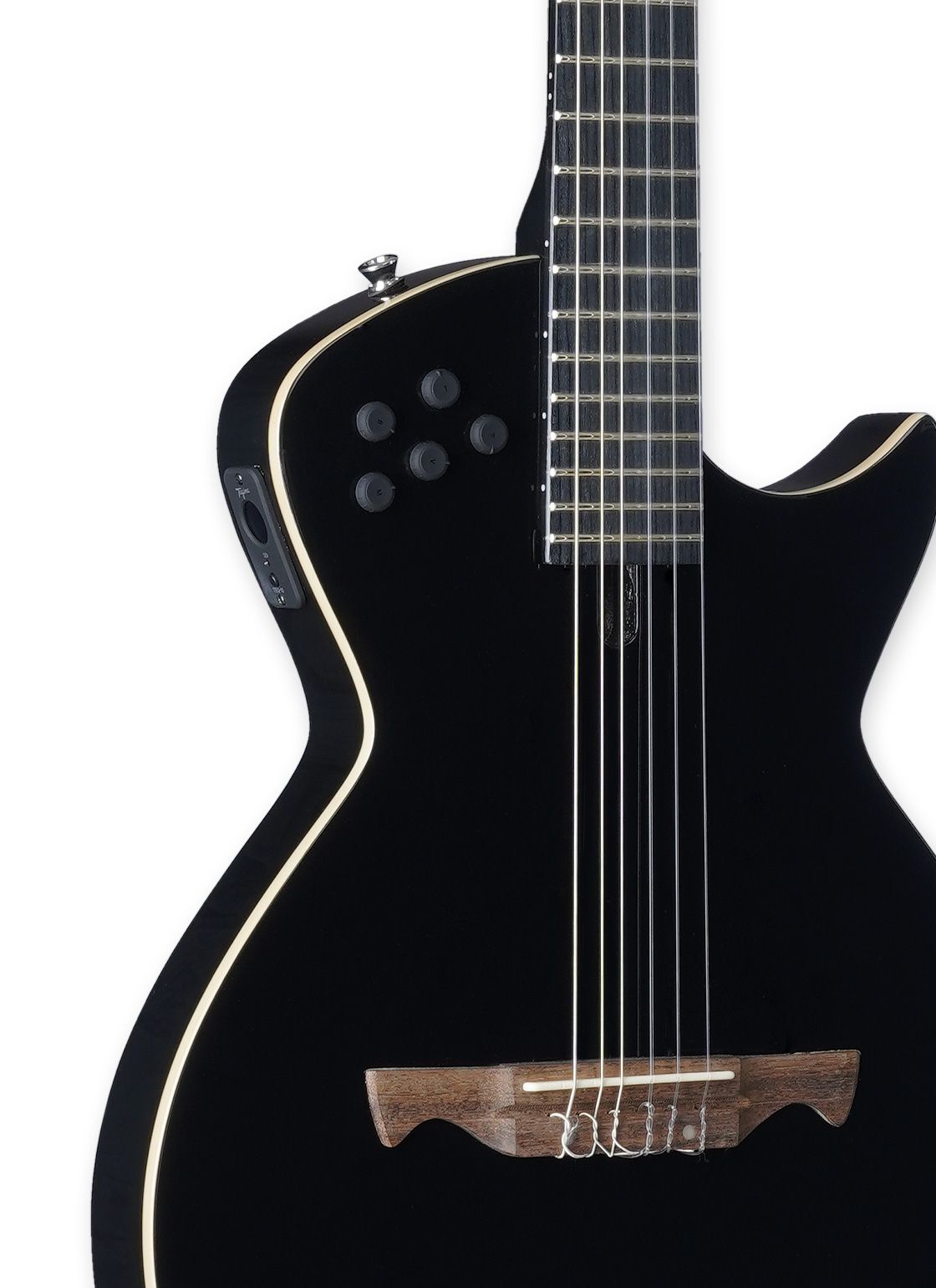 Tagima MODENA I NY-EQ-BK NylonString Thin Hollow Body Guitar - Black