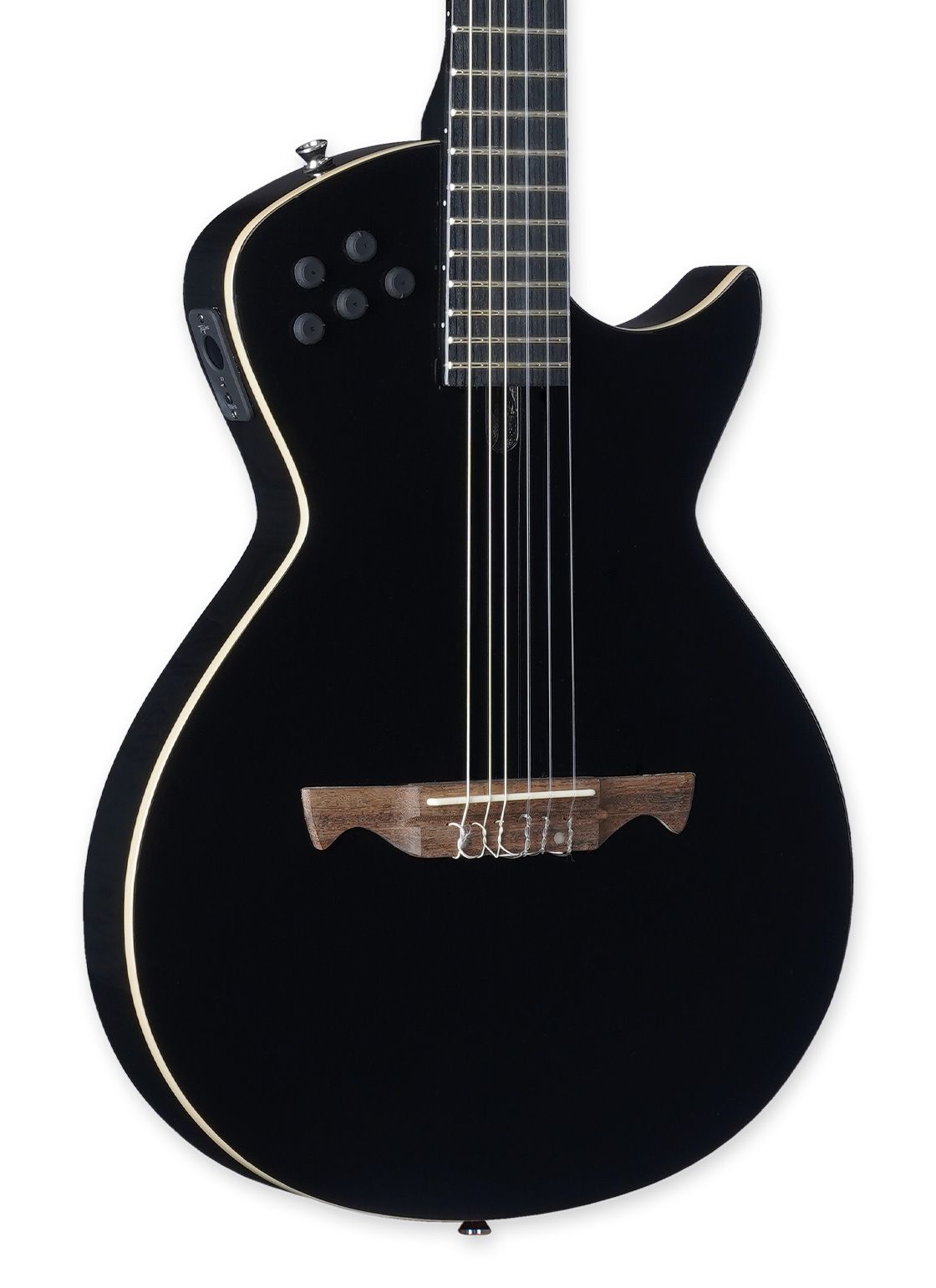 Tagima MODENA I NY-EQ-BK NylonString Thin Hollow Body Guitar - Black