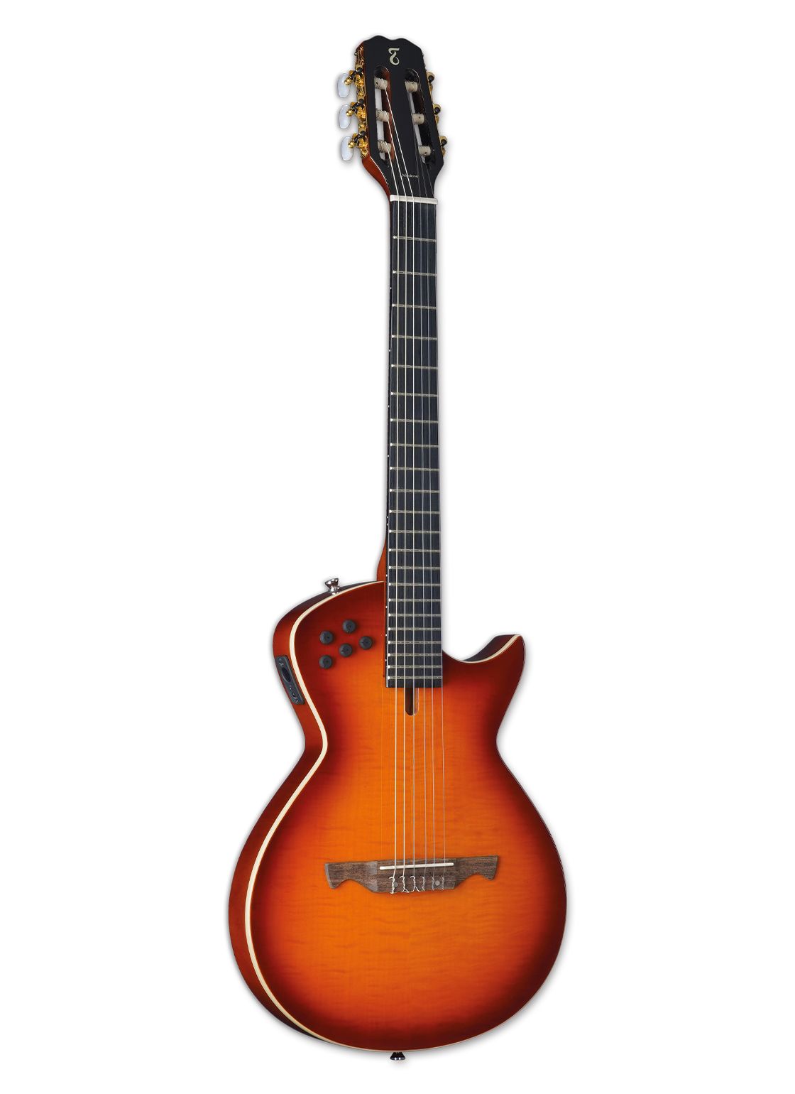 Tagima MODENA I NY-EQ-CB NylonString Thin Hollow Body Guitar - Cherry Burst