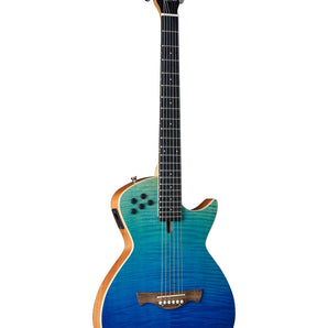 Tagima MODENA I NY-EQ-TBLF NylonString Thin Hollow Body Guitar - Transparent Blue