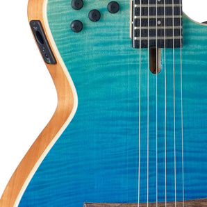 Tagima MODENA I NY-EQ-TBLF NylonString Thin Hollow Body Guitar - Transparent Blue