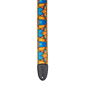 Levy's Leathers MP3SG-002 3" Stained Glass Orange and Blue Design Guitar Strap