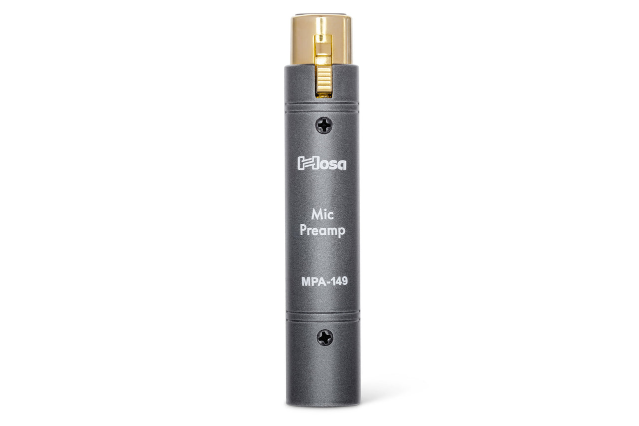 Hosa MPA-149 Active Inline Microphone Preamplifier for Dynamic & Ribbon Mics XLR Male to XLR Female