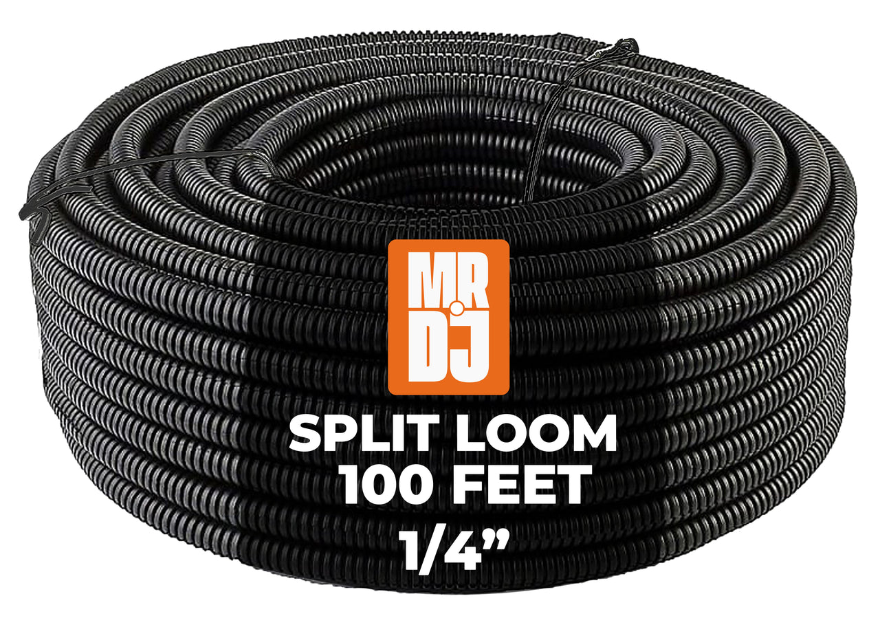 MR DJ DSLT14 200 feet 1/4" 200’ split loom tube polyethylene pe high temperature DJ, automotive, marine, industrial electrical wire & cable conduit