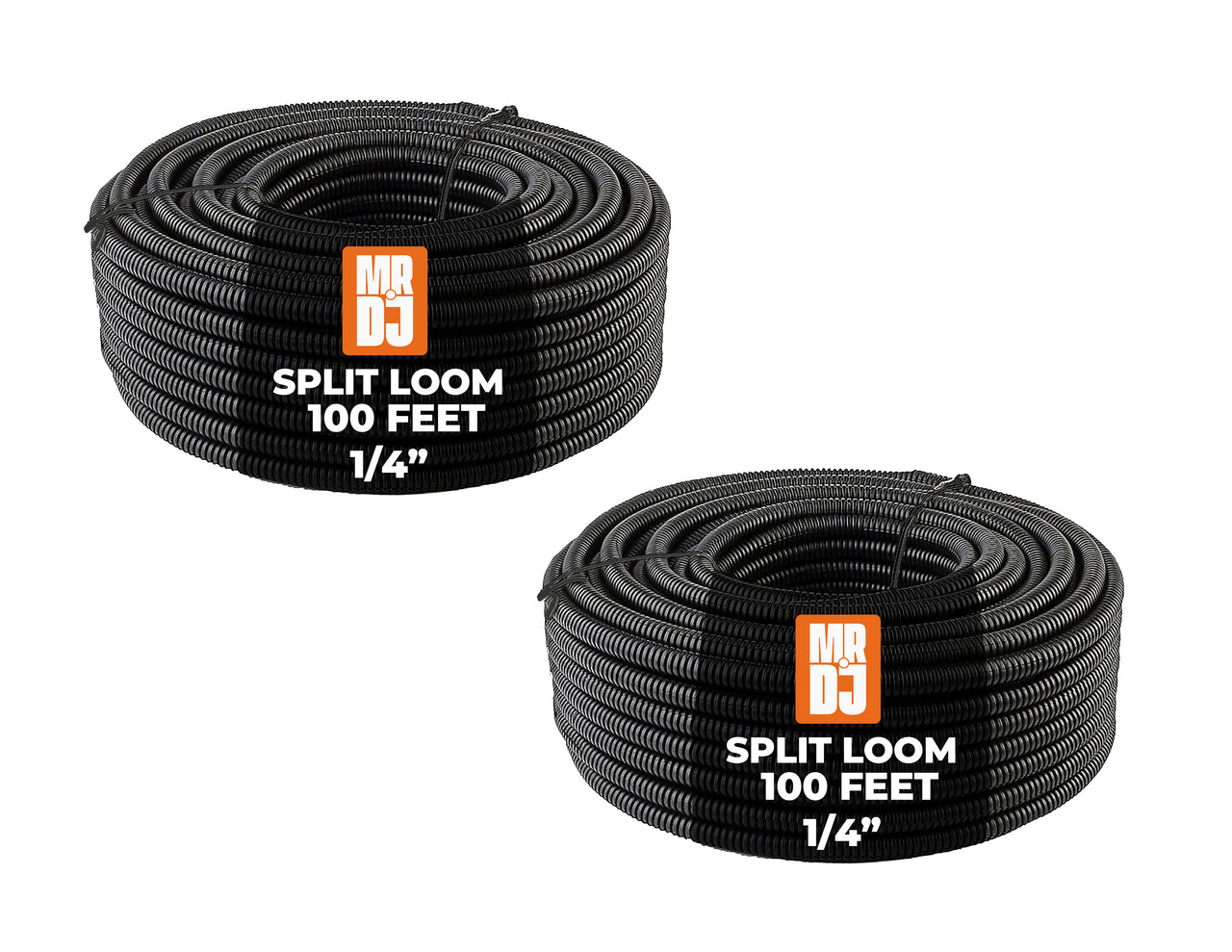 MR DJ DSLT14 200 feet 1/4" 200’ split loom tube polyethylene pe high temperature DJ, automotive, marine, industrial electrical wire & cable conduit