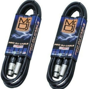 2 Pack VRL DMX 5-Pin Pro Lighting Effects Stage DJ Data Shielded Cables 10' ft