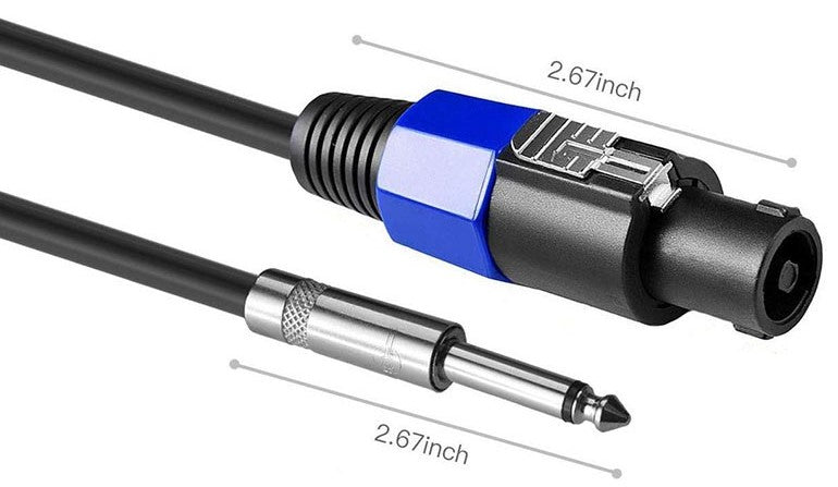 MR DJ CQSM100 100' Pro PA DJ Karaoke Speakon Plug to 6.35mm 1/4" Plug Speaker Wire Cable