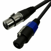 Thumbnail for MR DJ CSMXF12 12' Speakon Plug Male to XLR Female Extension Cable for PA DJ Amplifier Stage Monitor