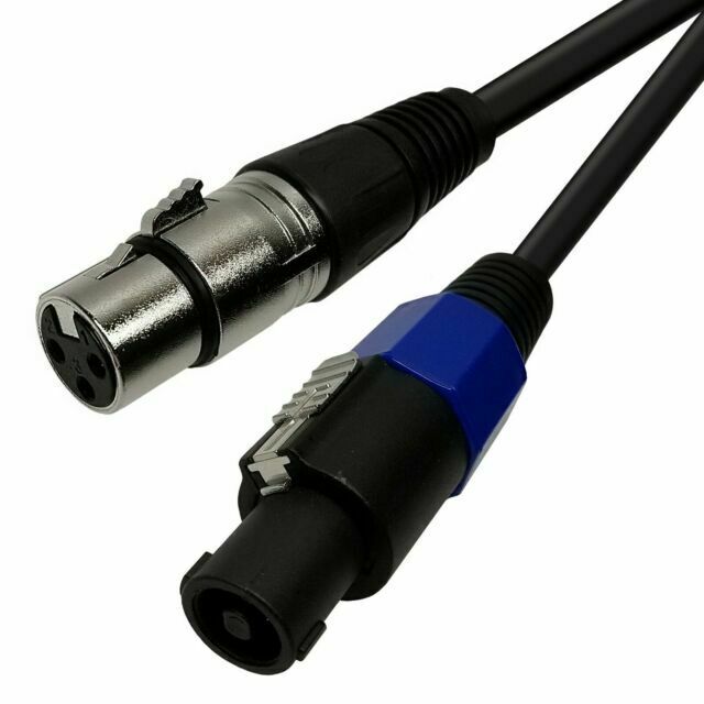 MR DJ CSMXF50 50' Speakon Plug Male to XLR Female Extension Cable for PA DJ Amplifier Stage Monitor