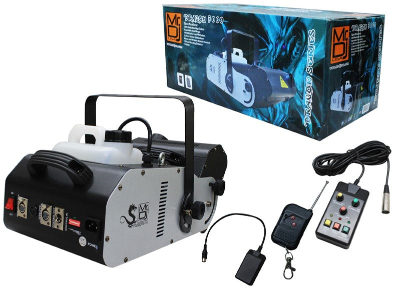 MR DJ DRAGON3000 3000W fog smoke machine with wire & wireless remote & Adjustable Head Angle