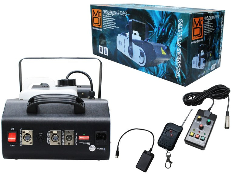 MR DJ DRAGON3000 3000W fog smoke machine with wire & wireless remote & Adjustable Head Angle