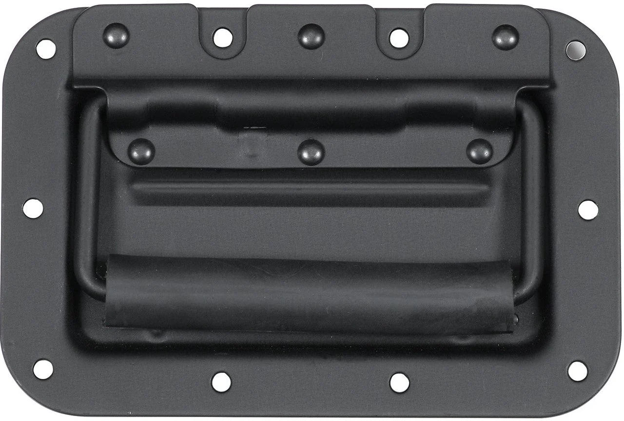 2 MR DJ HR100B Spring Loaded Recessed Handle Spring Loaded Recessed Heavy Duty Black Flight Case Speaker Cabinet Handle