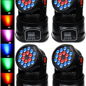 4 MR DJ LMH230 100W RGBW 18-LED Moving Head DJ Light