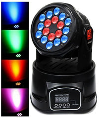 Thumbnail for MR DJ LMH230 100W RGBW 18-LED Wash Moving Head Light DMX Stage Light DJ Party Lights