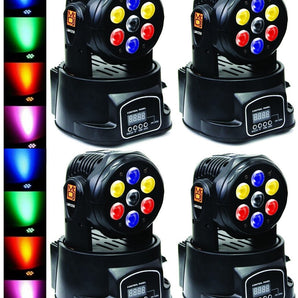 4 MR DJ LMH250 100W RGBW 7-LED Moving Head DJ Light