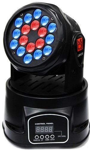 MR DJ FLAME3200 8" X 2 Rechargeable Portable Bluetooth Karaoke Speaker with Party Flame Lights Microphone TWS USB FM Radio + 18-LED Moving Head DJ Light