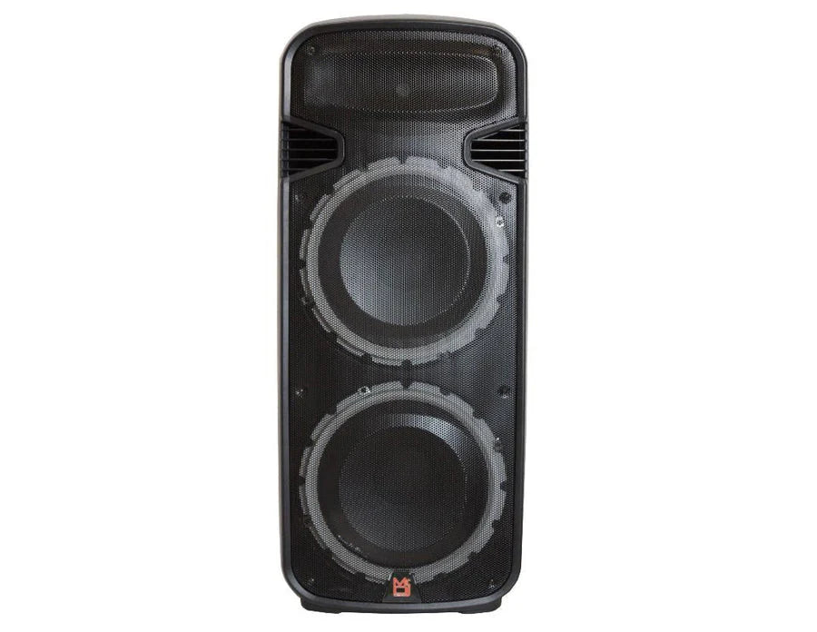 MR DJ PBX6300BAT 4500 Watts Dual 15" Rechargeable PA DJ Party Speaker Bluetooth, Light, Echo, MIC