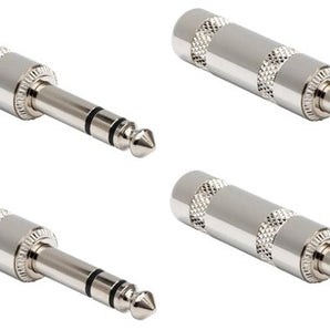 MR DJ QMHS4 Stereo 1/4" 6.35mm Male Audio Plug Connectors 4 Pack