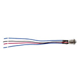 Install Bay MS12R-2 silver 12MM round illuminated momentary switches with red light and wires.