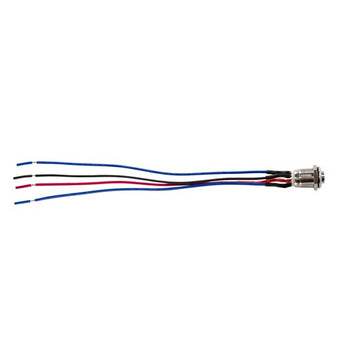 Install Bay MS12R-2 silver 12MM round illuminated momentary switches with red light and wires.
