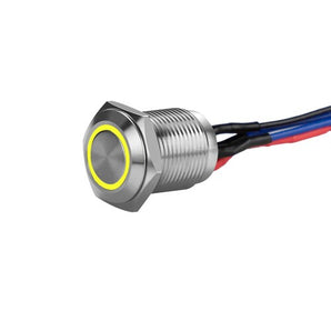 Install Bay MS12Y-2 silver illuminated momentary switches with yellow ring and wires.