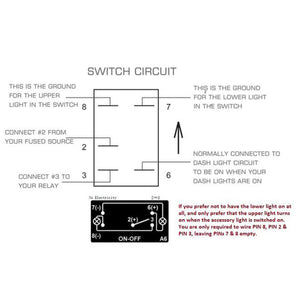 Race Sport Lighting MSTLS01B Marine Sport LED Rocker Switch w/ Blue LED Radiance (Running Lights)