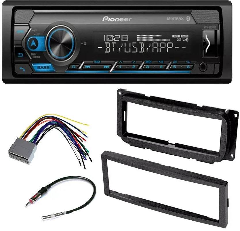 Pioneer MVH-S322BT Car Stereo Single Din Kit Fit DODGE 2002-2005 RAM 1500