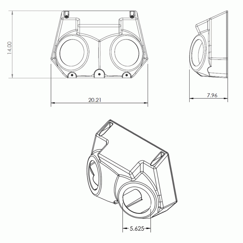 METRA OH-UNI02 Overhead Speaker+Receiver Enclosure For Polaris RZR/ATV/UTV/Cart