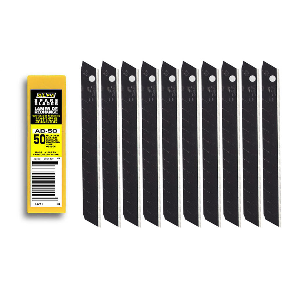 Install Bay OLFAB50B 9MM Replacement blades feature 13 segments per strip - 50PK
