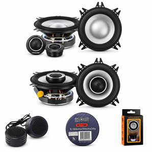 Alpine S2-S40C 4" Component & S2-S40 4" Coaxial Speaker Set + Accessory Bundle
