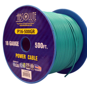 Absolute P16-500GR 16 Gauge 500-Feet Green Spool Primary Remote Power Wire Cable