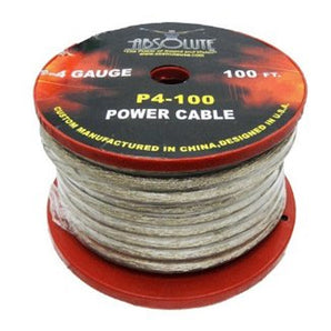 Absolute P4100SL 100' 4-Gauge Silver Power Ground Wire Cable