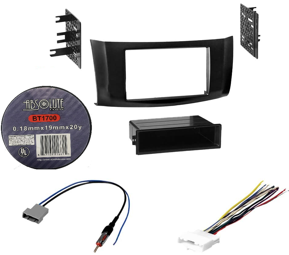 Absolute Package5 Car Stereo Installation Kit Compatible with Nissan Sentra 2013 – 2016 In-Dash Mounting Kit, Antenna, and Harness for Double Din Radio Receivers