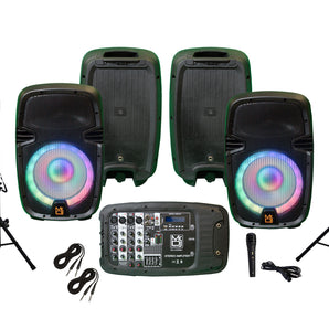 Portable all in One PA/DJ 2X 10" 3000W Active Speaker Detachable Mixer Stands