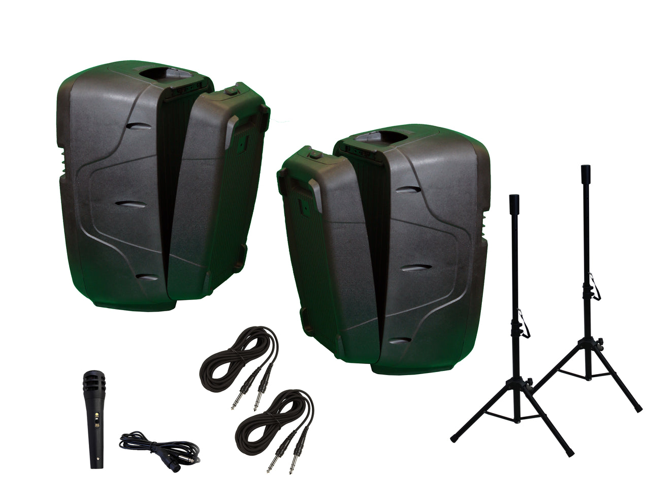 Portable all in One PA/DJ 2X 10" 3000W Active Speaker Detachable Mixer Stands