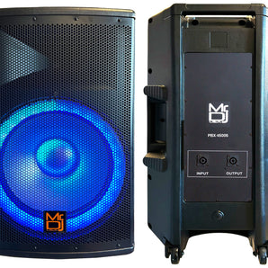 MR DJ 15" 2-Way PA DJ 4500W Passive LED Speaker + Speaker Stand & Cable