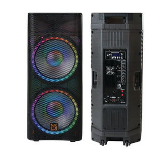 Mr. Dj LETS JUMP DJ215BT Dual 15" 3WAY 5000W Max Power PA DJ Bluetooth Speaker