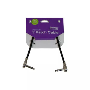 On-Stage PC512B 1' Patch Cable w/ Pancake Connectors (Black)